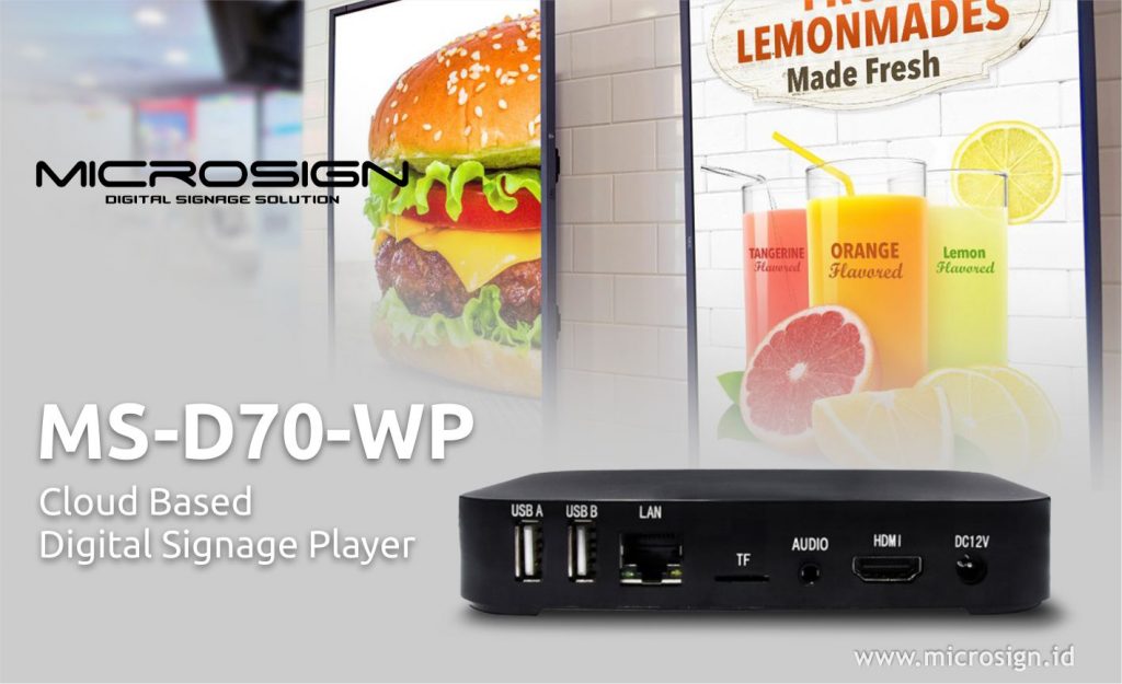 MSD70WP Digital Signage Player Box Plastic Material 4K HDMI Output