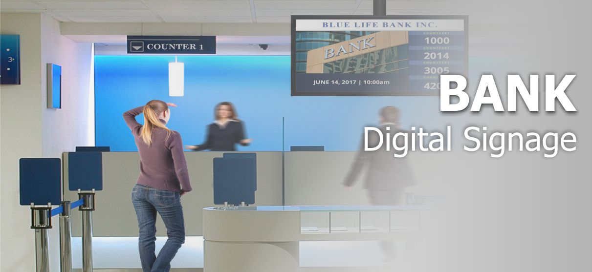 Microsign bank digital signage solution